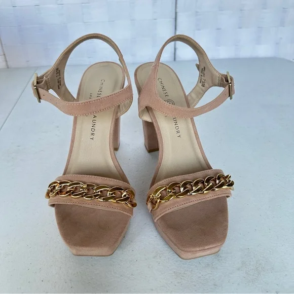 Chinese Laundry Tan Prom Wedding Date Party ‎ Sexy Platform Shoes Sz 7.5/38 - Picture 6 of 9